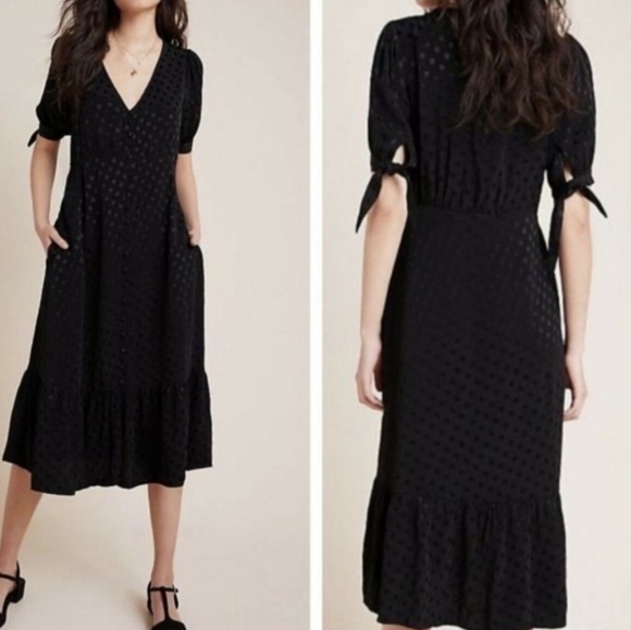 Maeve Dresses & Skirts - Anthropologie Meave Eudora Black Midi Dress Size 2